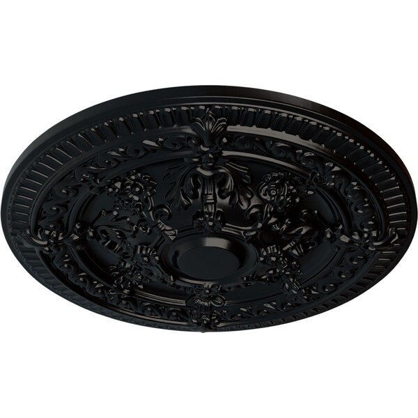 Vincent Ceiling Medallion (Fits Canopies Up To 6), Hand-Painted Jet Black, 26OD X 3P